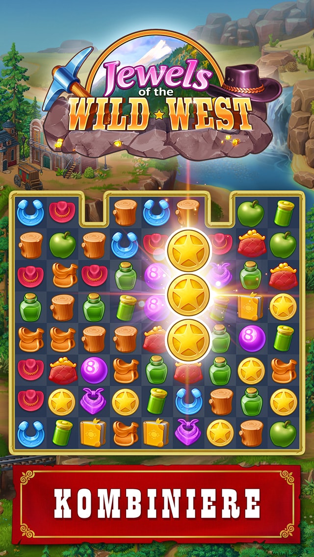 Jewels of the Wild West®: Juwel 3-gewinnt puzzle-spiele!