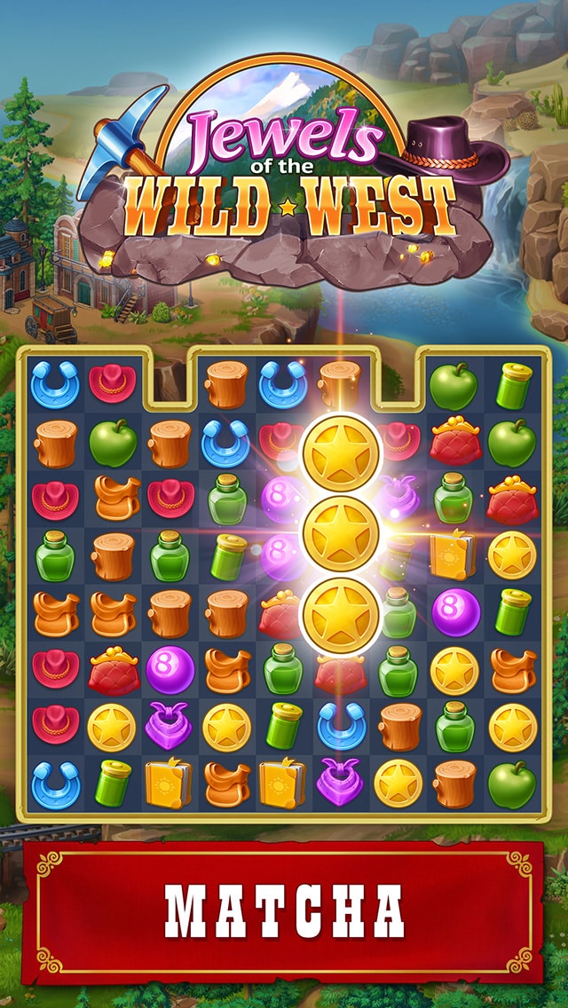 Jewels of the Wild West®: Matcha juveler och bygg staden